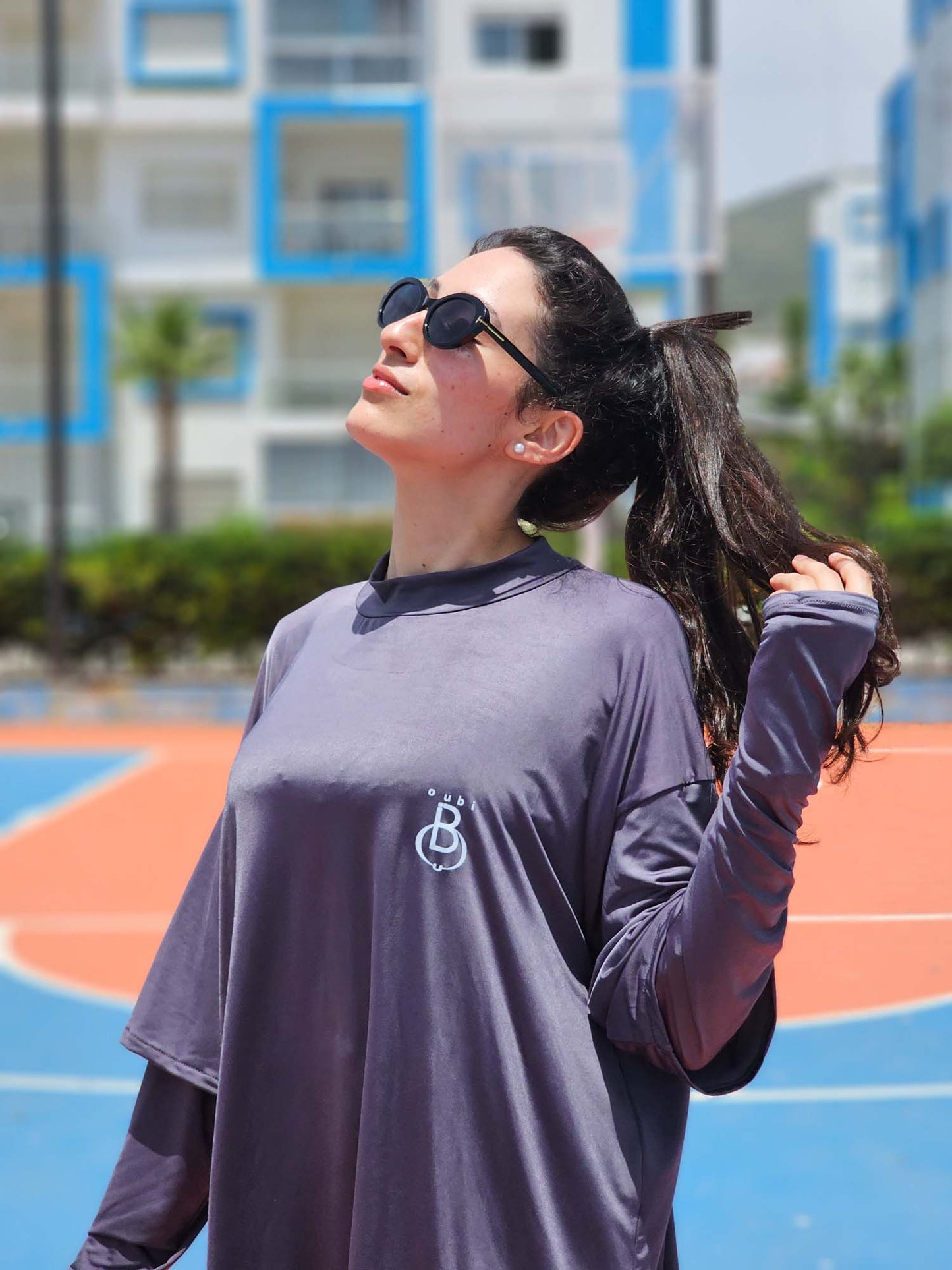 T-Shirt Sport Long — Gris