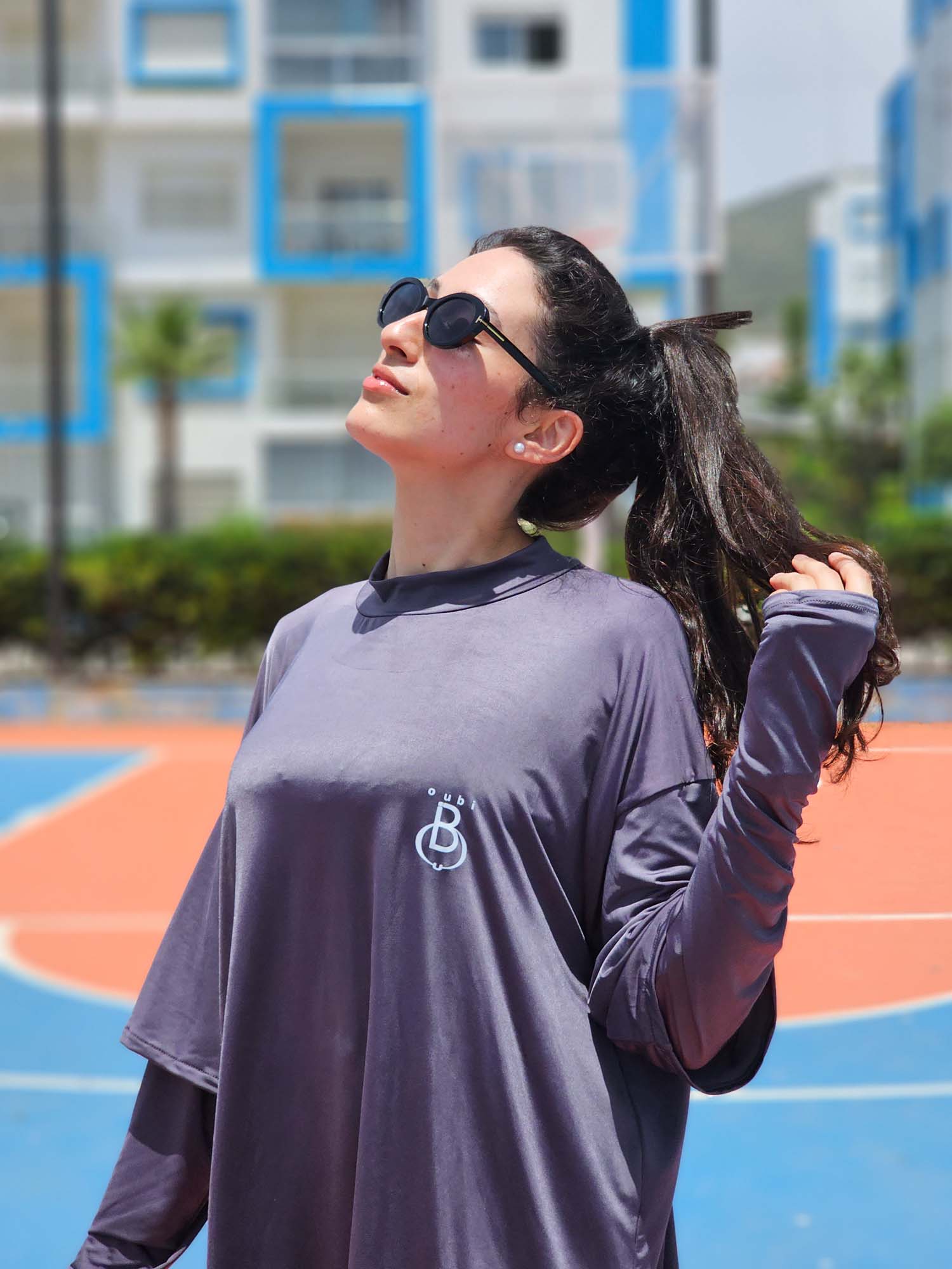 T-Shirt Sport Long — Gris