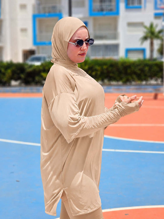 T-Shirt Sport Long — Beige