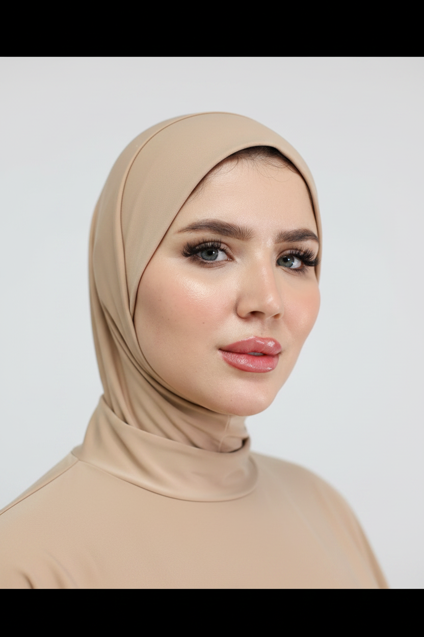 Hijab sport beige 3/4 - Oubi