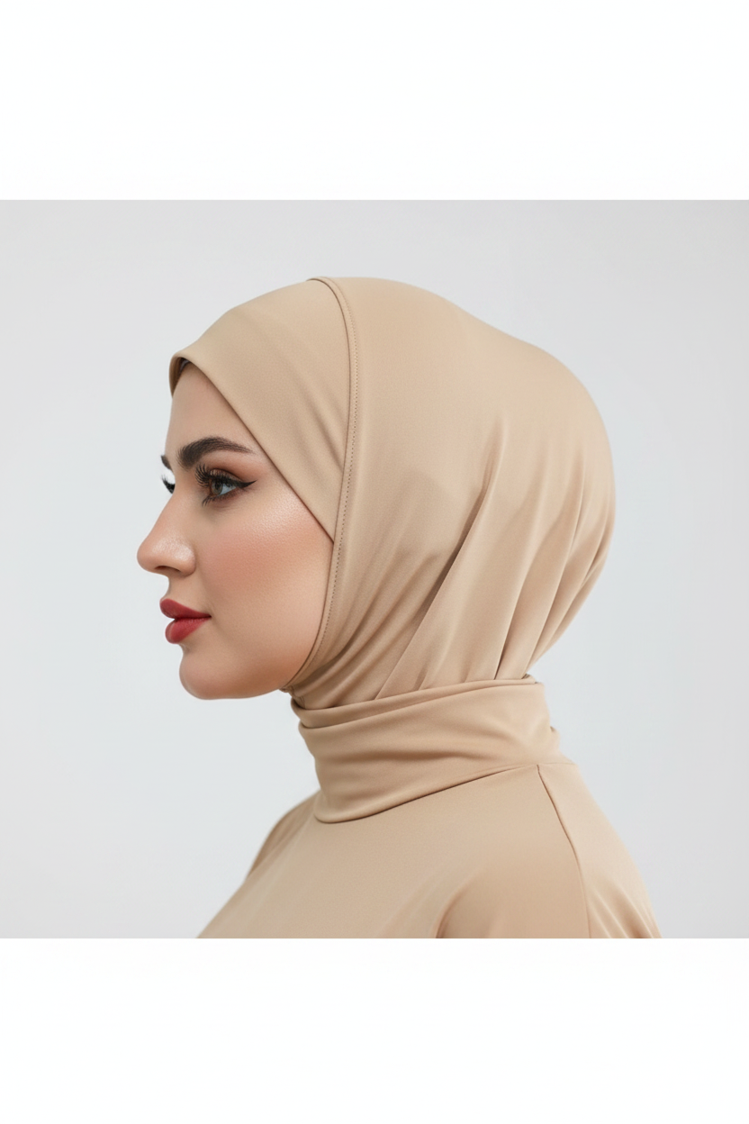 Hijab sport beige profil - Oubi