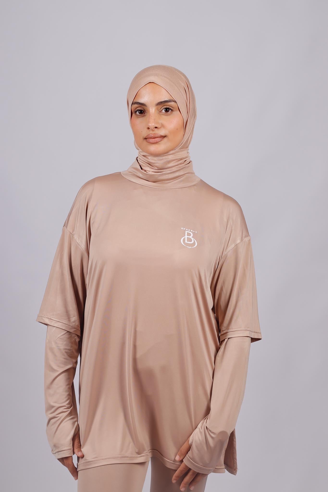 T-Shirt Sport Long Beige - vue 3