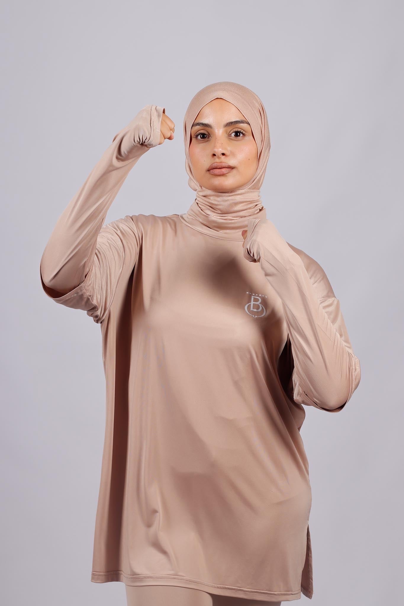 T-Shirt Sport Long Beige - vue 4