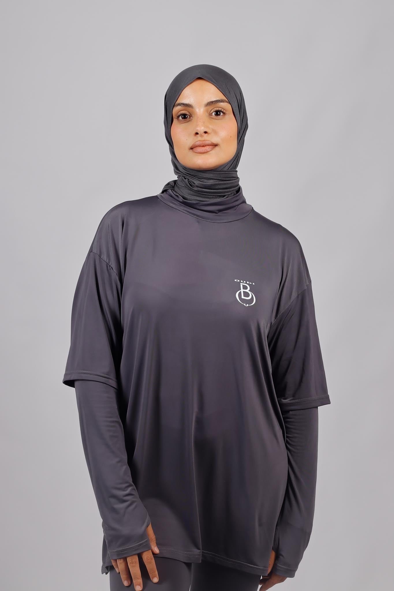T-Shirt Sport Long Gris - vue 3