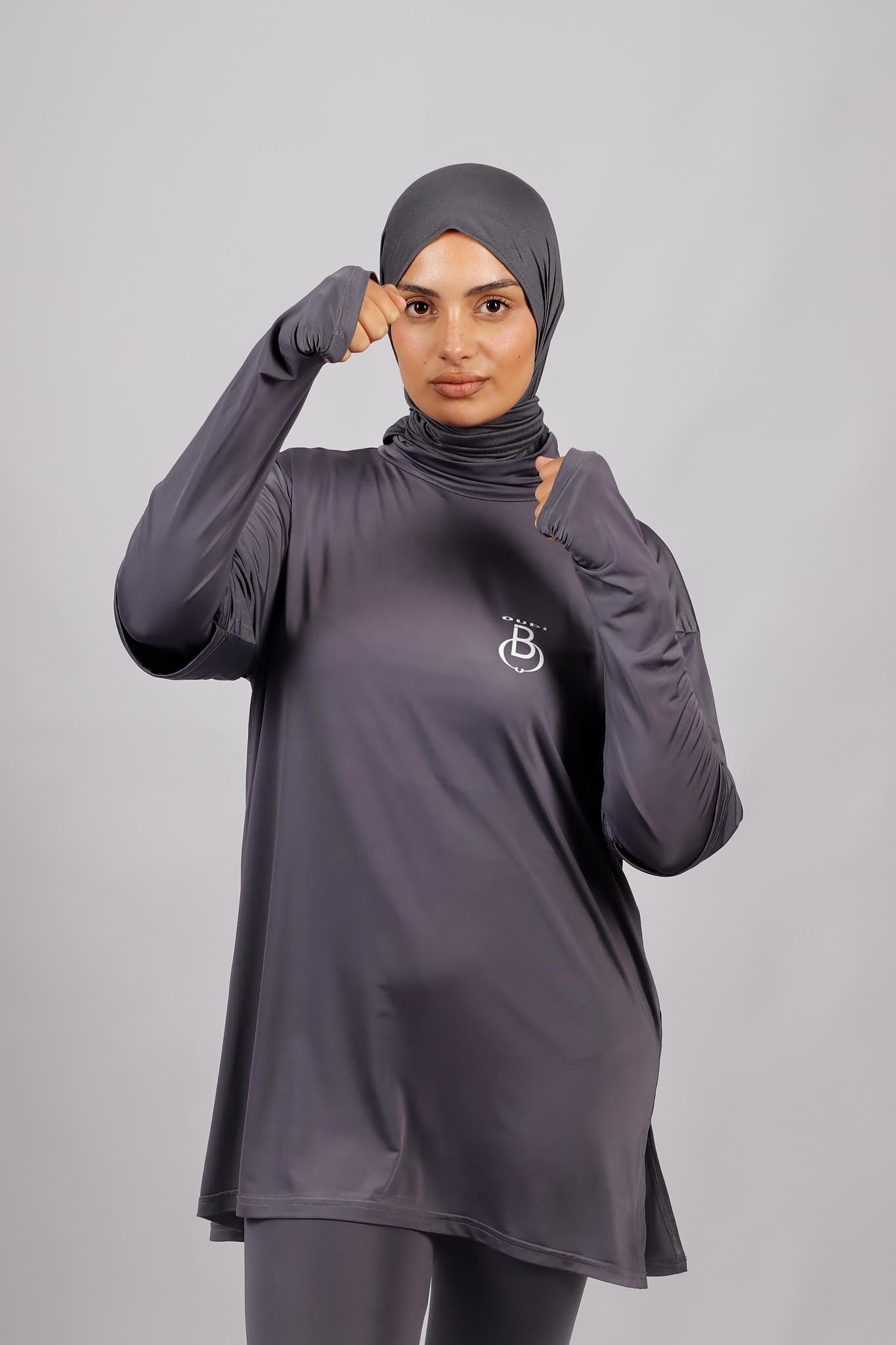 T-Shirt Sport Long Gris - vue 4