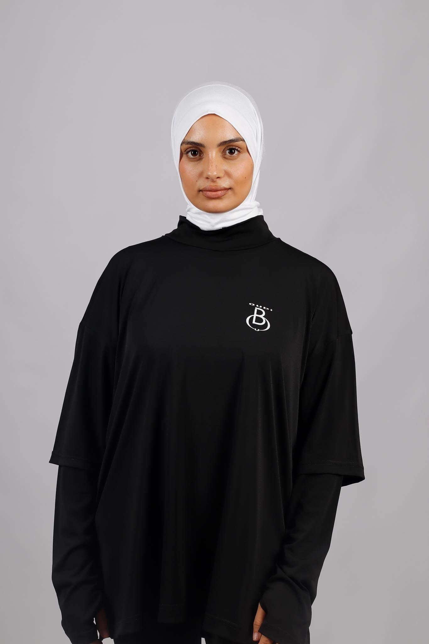 T-Shirt Sport Long Noir - vue 3