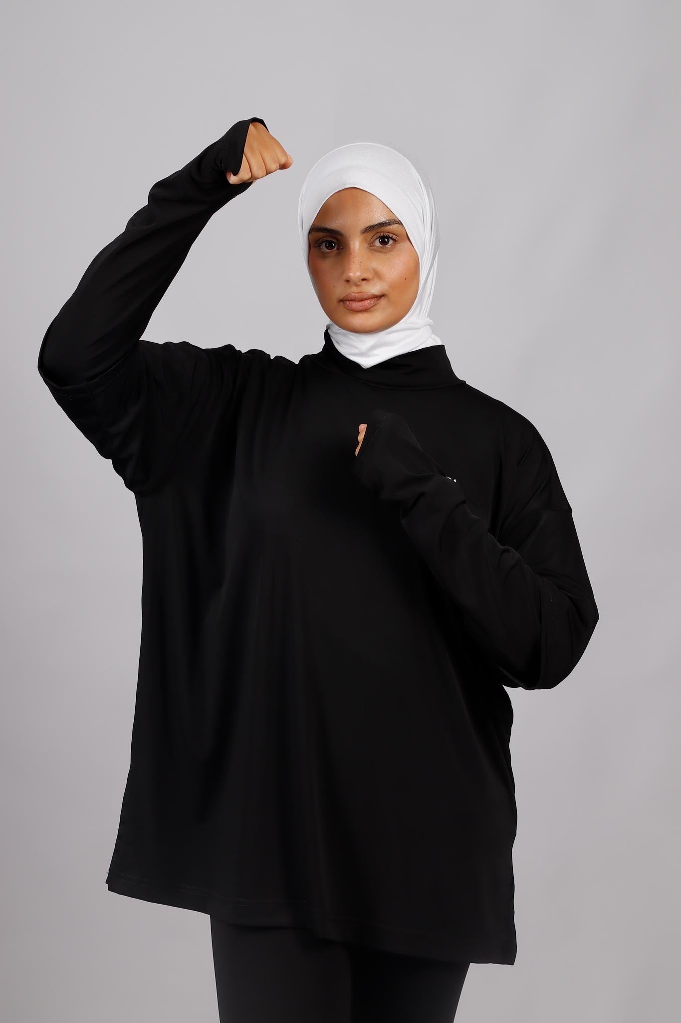 T-Shirt Sport Long Noir - vue 4